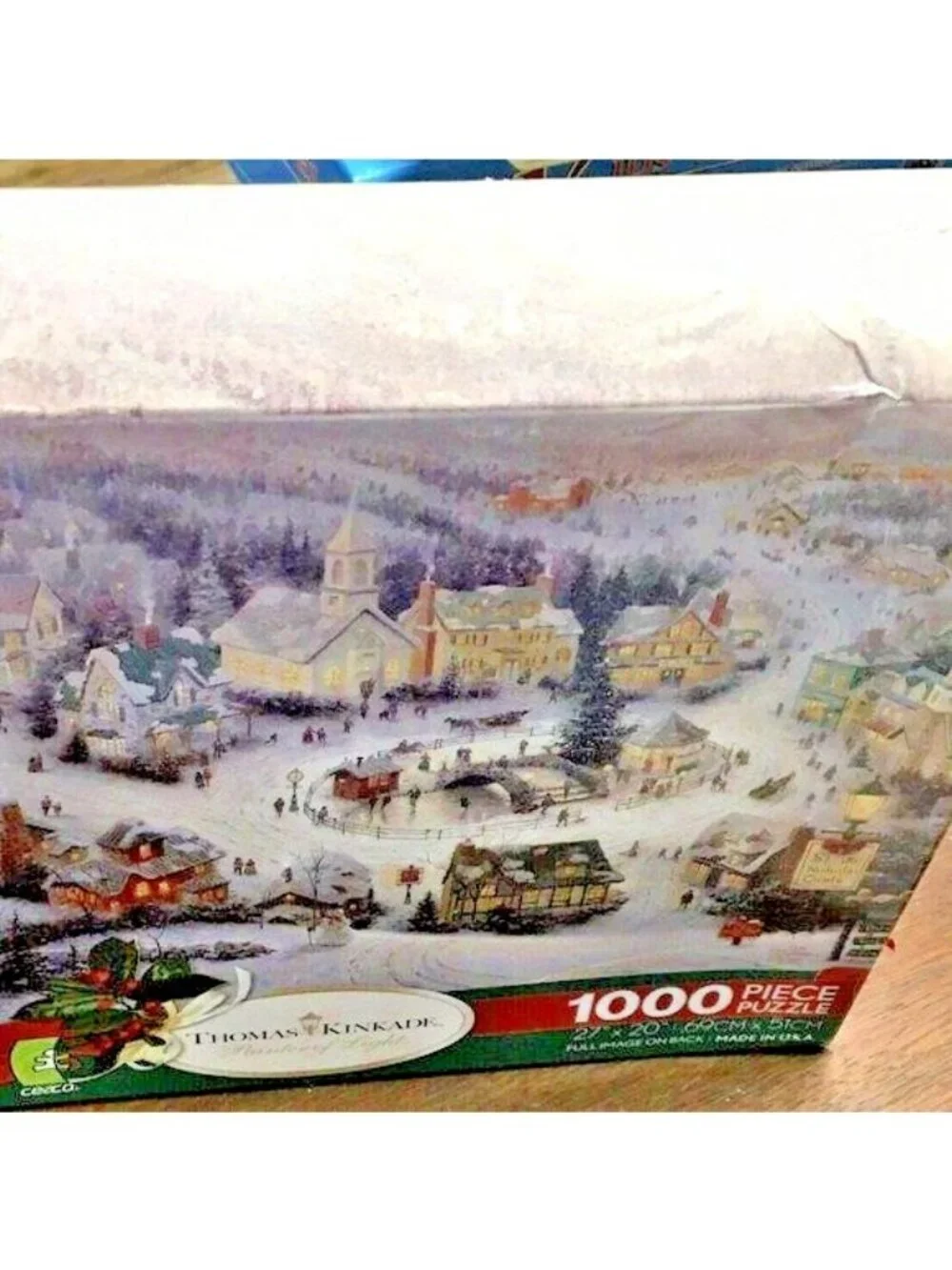 VTG Puzzle Thomas Kinkade 1000 Pc St. Nicholas Circle Christmas Scene Holiday